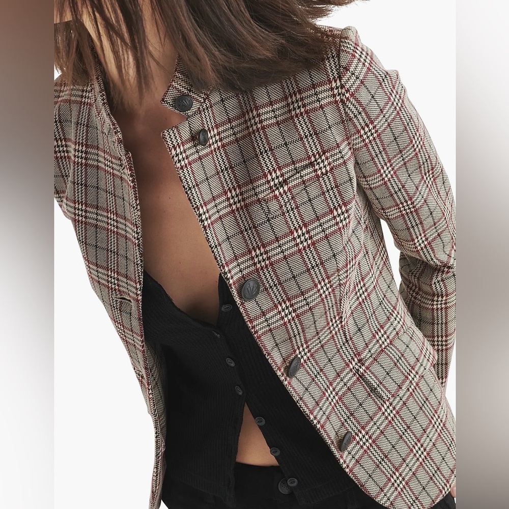 NWT Rag & Bone slade Italian plaid blazer 00